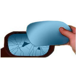 Peugeot 407 [04 on] Self Adhesive Wing Mirror Glass - Blue Tinted